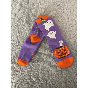 Halloween Glow in the Dark Socks Women's Crew Purple Orange Ghost Pumpkin NWT